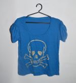 Camiseta blue skull prateada